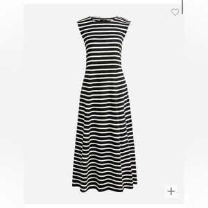 NWT J. Crew striped 100% cotton knit midi dress